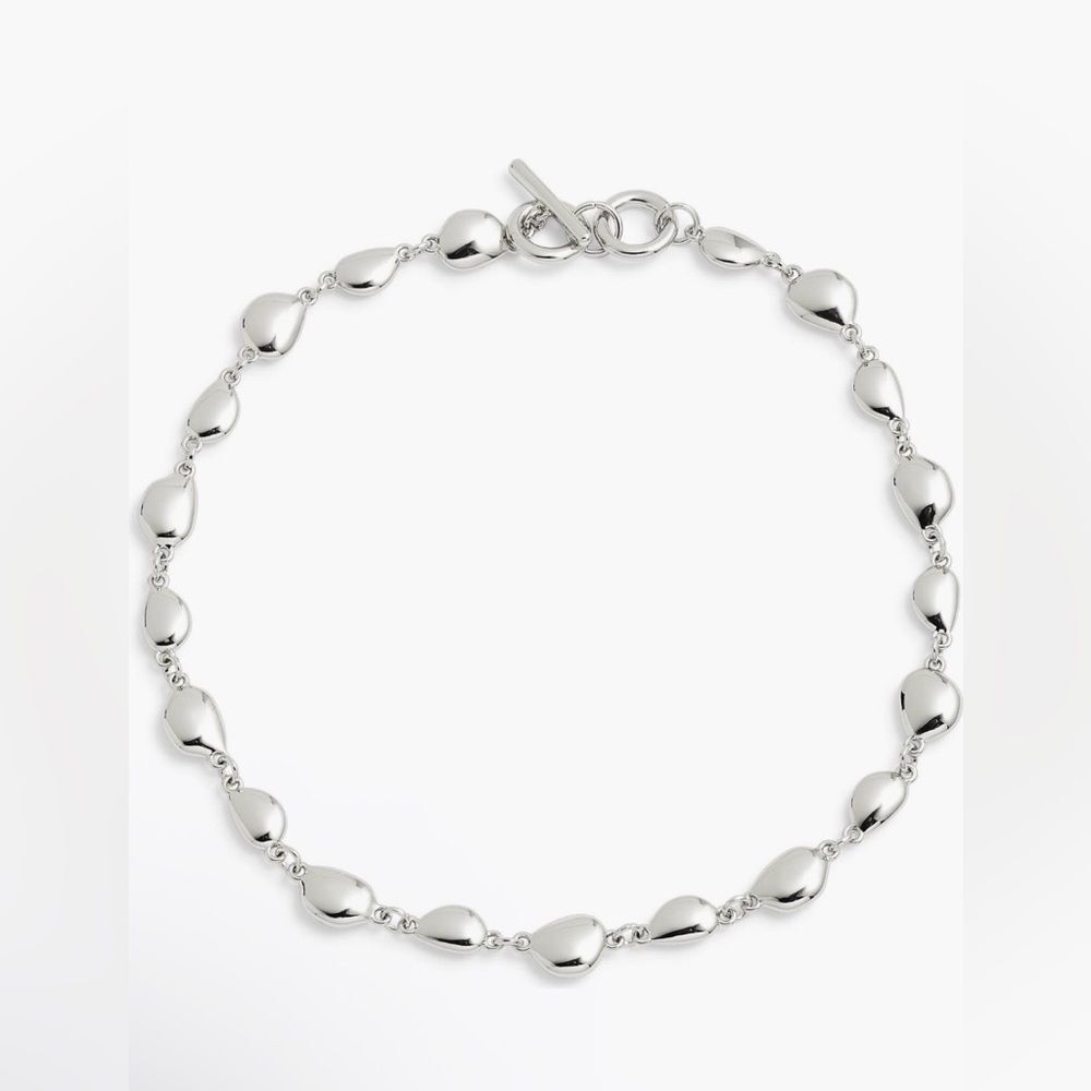 Open Edit- Polished Orb Necklace- Choker Silver Necklace- Grunge - Picture 3 of 4